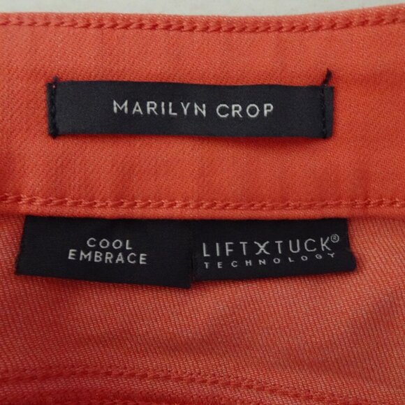 NYDJ Cropped Jeans Women's Plus Size 20W Pink Coral Denim Marilyn Straight - Picture 7 of 12